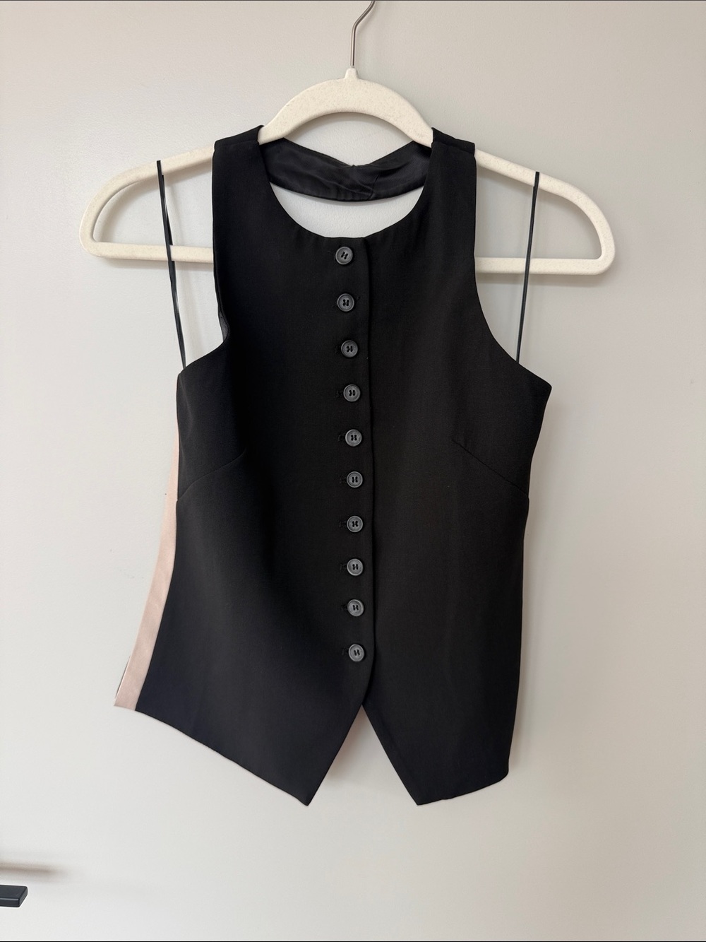 Classic Black Button-Front Camisole Vest